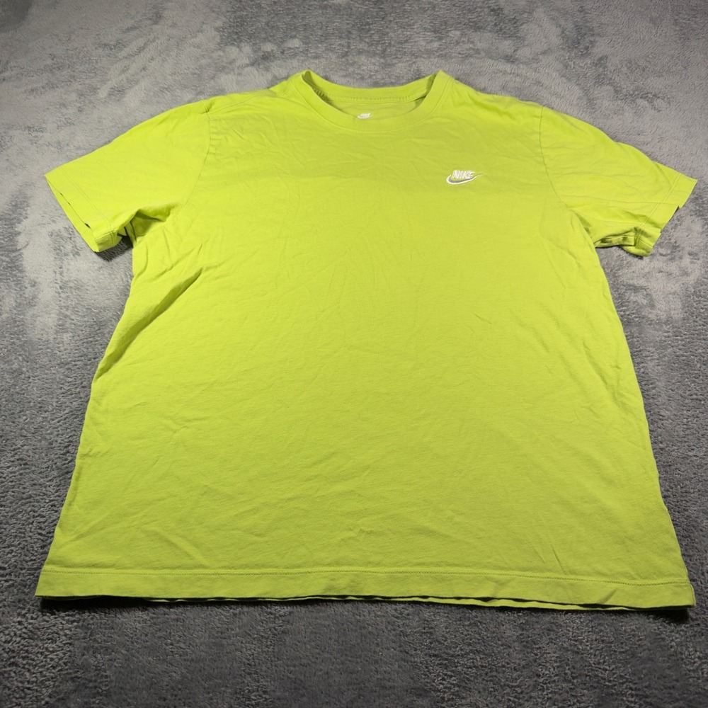 Nike Mens The Nike Tee Neon Lime Green Short Sleeve Futura Logo T-Shirt Large